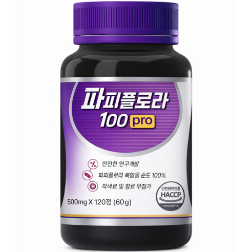 파피플로라 100 프로 대용량 식약청 100% haccp 인증, 3개, 120정