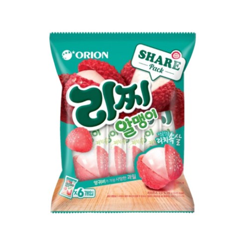 오리온 리찌알맹이 젤리 216g (36g x 6봉입) / 리치 마이구미