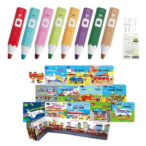 세이펜 레인온펜 32G(4세대 RTR-4000BS)+빠방타요 탈것 그림책 12권세트+충전기, 1개