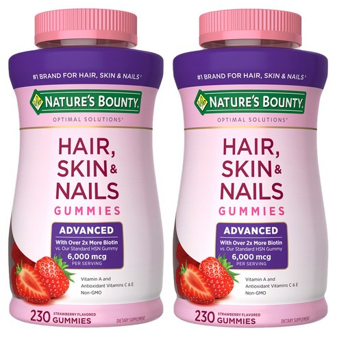 Nature's Bounty (총2병) 네이쳐스 바운티 비오틴 6000mcg 230구미 (헤어, 스킨 & 네일)