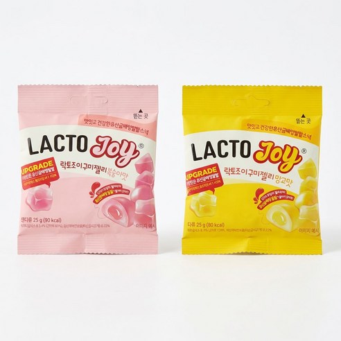 락토조이 구미젤리 복숭아맛 + 망고맛 600g, 25g, 12개