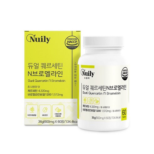 지케이리빙 듀얼 퀘르세틴N브로멜라인 600mg x 60정 HACCP인증 양파추출물 파인애플효소 건강일반식품