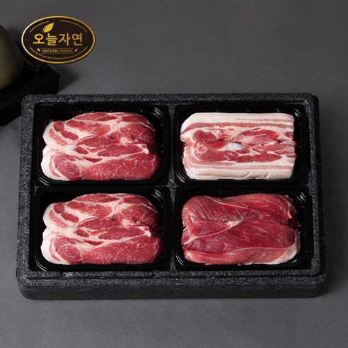 [오늘자연] 한돈 스페셜 구이세트 2호 1.6kg (목살 2팩+삼겹살 1팩+앞다리살 1팩)팩당 400g