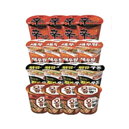 [간식팩토리] 인기 농심소컵4종 신라면4 튀김우동4 새우탕4 오짬4 총
