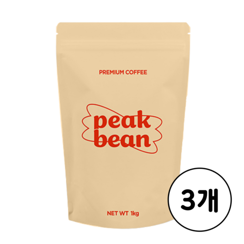 피크빈 고소한 가나 블렌드 커피 원두 홀빈, 3개, 1kg, 홀빈(분쇄안함)