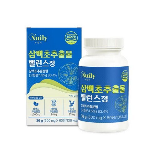 뉴일리 삼백초 추출물 밸런스 맥문동 곰피 추출분말, 1개, 60정