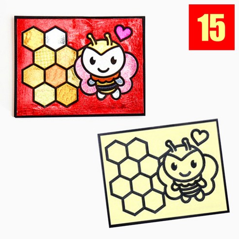 포일아트 동물 캐릭터 만들기 허니비 DIY 팝아트 집콕놀이 돌봄교실, 1세트, 허니비 X 15개