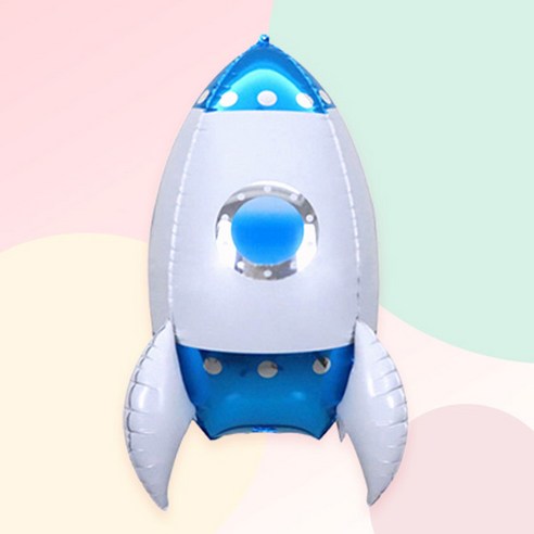 [예쁨주의지호] 3D 입체 로켓 우주선풍선 / 로켓풍선, 3D 입체 로켓 우주선풍선_블루