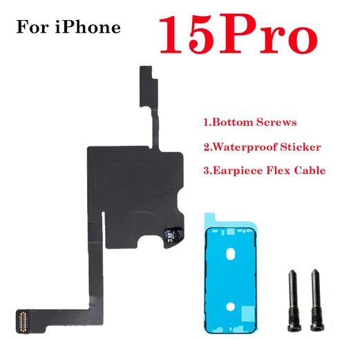 [호환]1세트 하단 나사 + 전면 상단 이어 근접 광 센서 플렉스 케이블 iPhone 13 14 15 Pro Max mini Plus