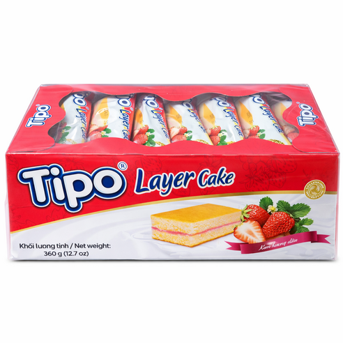 베트남 티포 레이어 케익 딸기맛 360g