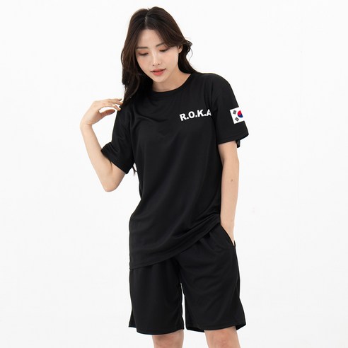 ROKA 로카티 기능성 트레이닝 반팔 상하의세트 쿨웨어 운동복 등산 헬스 쿨티셔츠