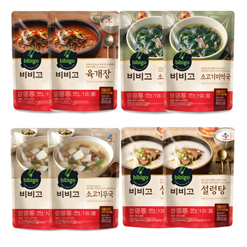 [꾸리미] 비비고 육개장x2개+미역국x2개+소고기무국x2개+설렁탕x2개