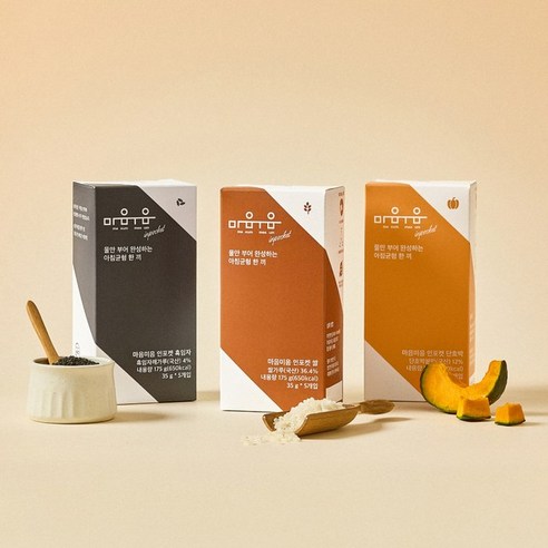 정품 마음미음인포켓 영양균형미음 파우더 3종 세트(쌀, 단호박, 흑임자)