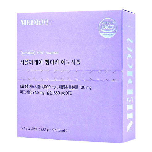 메디온 정품 서플리케어 엠디씨 이노시톨 4000mg 엽산 비타민B 153g