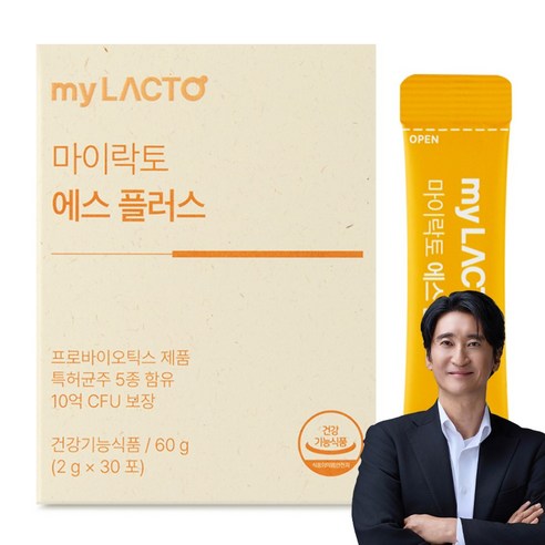 마이락토 온가족 장건강 특허 유산균 에스플러스 포도맛 가루유산균 분말형 30포, 30개, 2g