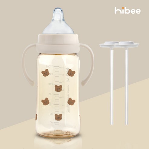 하이비 자기주도젖병 PPSU 270ml 젖병1P+젖꼭지1P+핸들1P+추타입2p or 간편타입2p, 핸들1p/간편타입2p/볼빵곰샌드/젖꼭지 S(0개월), 1개, 270ml