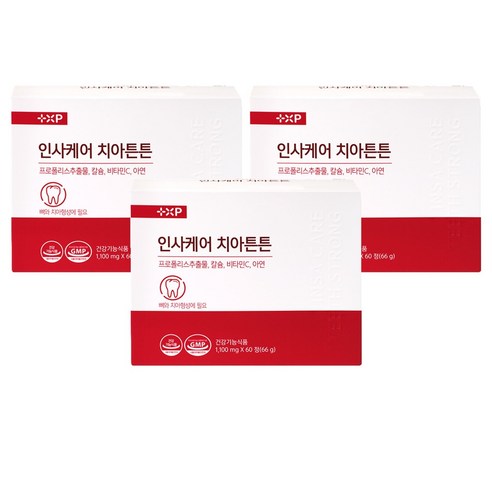 인사케어 치아튼튼 프로폴리스 칼슘 비타민C 아연, 3세트, 60정