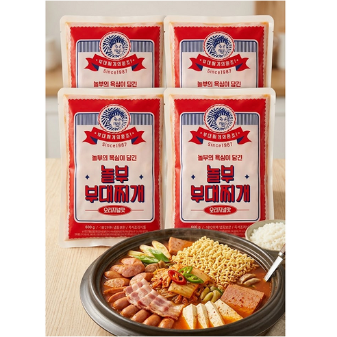 36년 전통 놀부 부대찌개 600g 4팩+증정