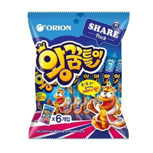 오리온 왕꿈틀이 6개입(255g)X12개(1box) 과자 간식 젤리