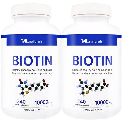 [미국빠른직구] 마이라이프 내추럴스 비오틴 10000 mcg, 2개, 240정