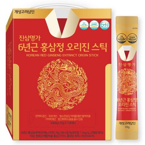 진삼명가 6년근 고려홍삼정정 오리진스틱 100포/건강기능식품