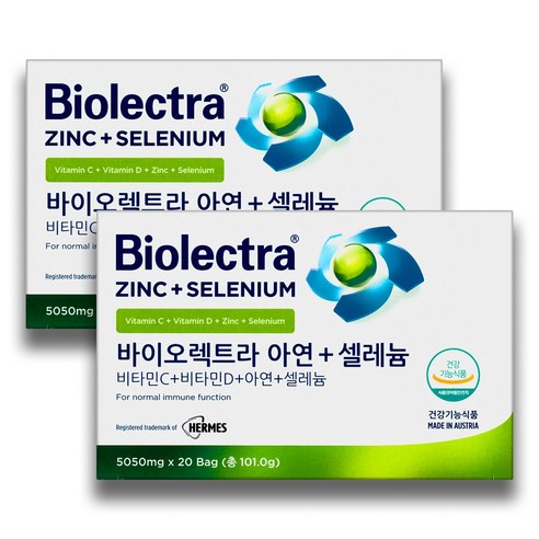 바이오렉트라 헤어메스 아연 셀레늄 5050mg 임산부 패밀리 수유부 어린이 성인 20포x2개