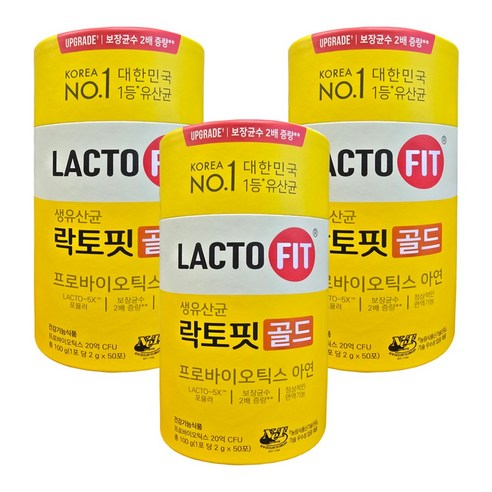 종근당건강 락토핏생유산균 골드50 150포, 100g, 3개