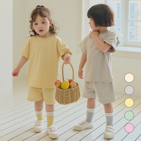 캔디쮸리 봄,여름 반팔 상하복 아기 유아 외출복 등원룩