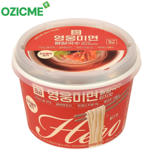 쌀국수 컵쌀국수 김치맛 12개입 건면 오직미 영웅미면 쌀칼국수