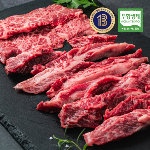지인한우 무항생제 한우 1등급 갈비살 (냉장), 1개, 300g