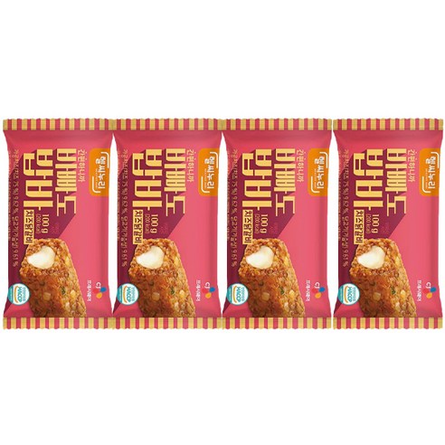 CJ 헬씨누리 바빠도 밥바 치즈닭갈비  100g x 4개 / 냉동 주먹밥