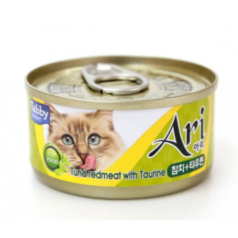 간식캔 아리캔 5개 참치+타우린 80g아리캔 참치+타우린 80g 고양이간식 간식캔 애묘용품 고양이용품