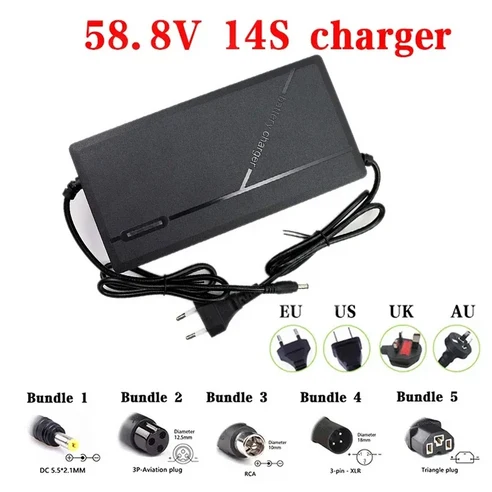 60V 48V 2A 리튬 배터리 충전기 10S Ebike 스쿠터 팩