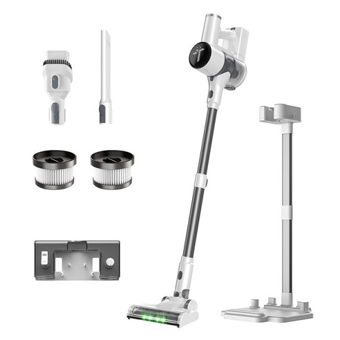 틴도우 무선 스틱 청소기 315W BLDC 흡입력 좋은 진공 청소기+물걸레 키트+거치대, 화이트, 차이슨 THE NEW