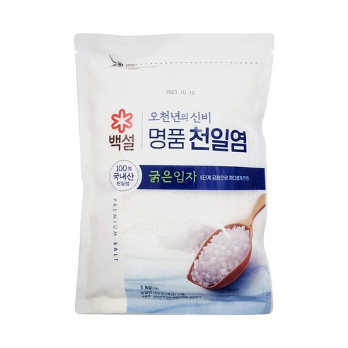 백설 명품 천일염 오천년의 신비 굵은입자 소금, 4개, 1kg