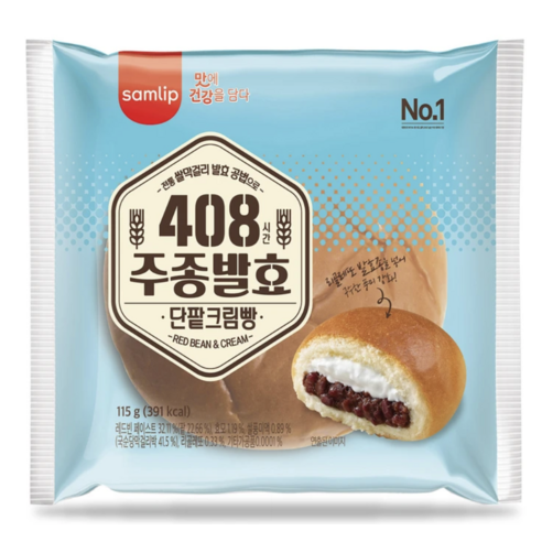 삼립 408시간 주종발효 단팥크림빵 115g 풍미 구수한맛