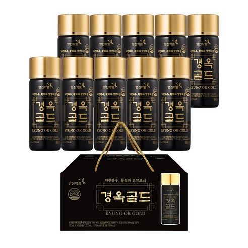 영진약품 경옥골드 선물용케이스 프리미엄 전통 원료 건강 음료, 10개, 100ml