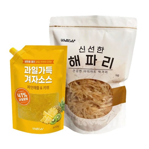 웰이츠 해파리냉채세트(해파리1kg+소스500g) 가정용 업소용, 1세트, 1.5kg