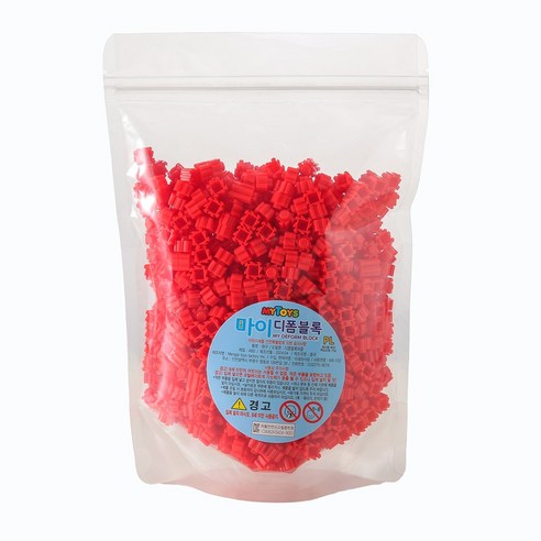 [MYTOYS] 마이 디폼블럭 1000pcs 대용량 리필팩 43종 선택_도안집 증정, #25. 1000개 빨강색, 1개