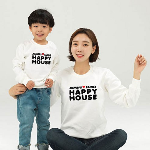 끼리끼리 <끼리끼리 가족티> '해피하우스' 맨투맨 - 가족티 패밀리룩 단체티
