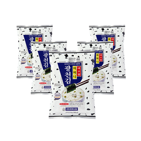 [광천어머니김 본사 발송] 전장김(6매), 30g, 5개