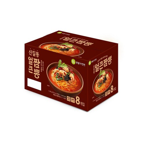이가자연면 신길동 얼큰짬뽕 223g x 8 맛있는 간편한 면요리 식사 간식 야식 술안주 캠핑