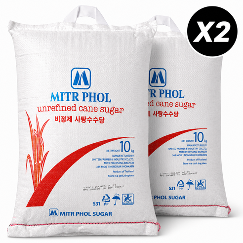 미트폴 비정제 원당 10kg, 2개, 10kg, 2개