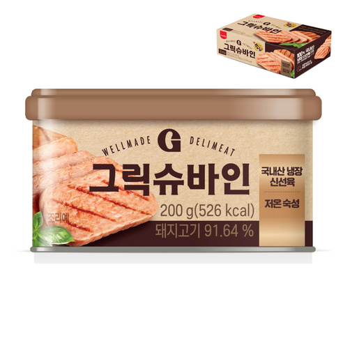 삼립 그릭슈바인 캔햄 햄 한돈 91% 200g 9개