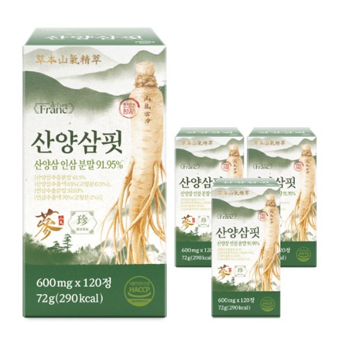 [정품] 산양삼 핏 산양삼 인삼 분말 91.95%, 4개, 120정