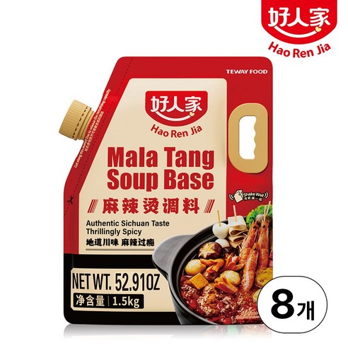 호인가 마라탕 소스 업소용 대용량, 8개, 1.5kg
