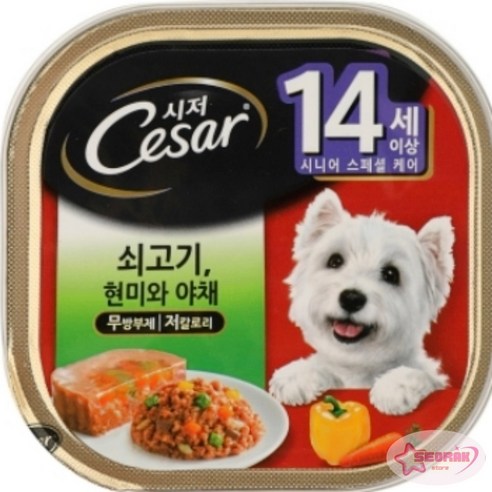 시저 1세 이상 강아지 버라이어티팩 주식캔 12p
