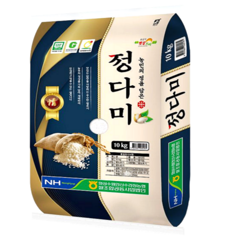 우리곡물 25년 햇수확 당일도정 경기쌀 정다미 백미 햅쌀, 10kg, 1세트, 상등급