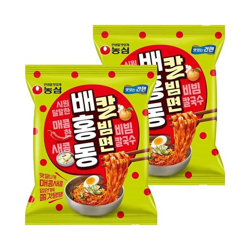 농심 배홍동 칼빔면 128g, 2개