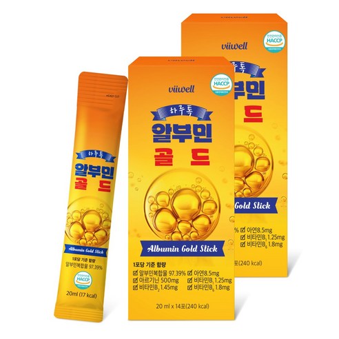 알부민 프리미엄 골드 스틱 식약청 인증 HACCP, 2개, 280ml
